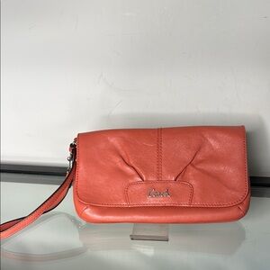 Coach Ashley Flap Leather Wristlet LIKE NEW